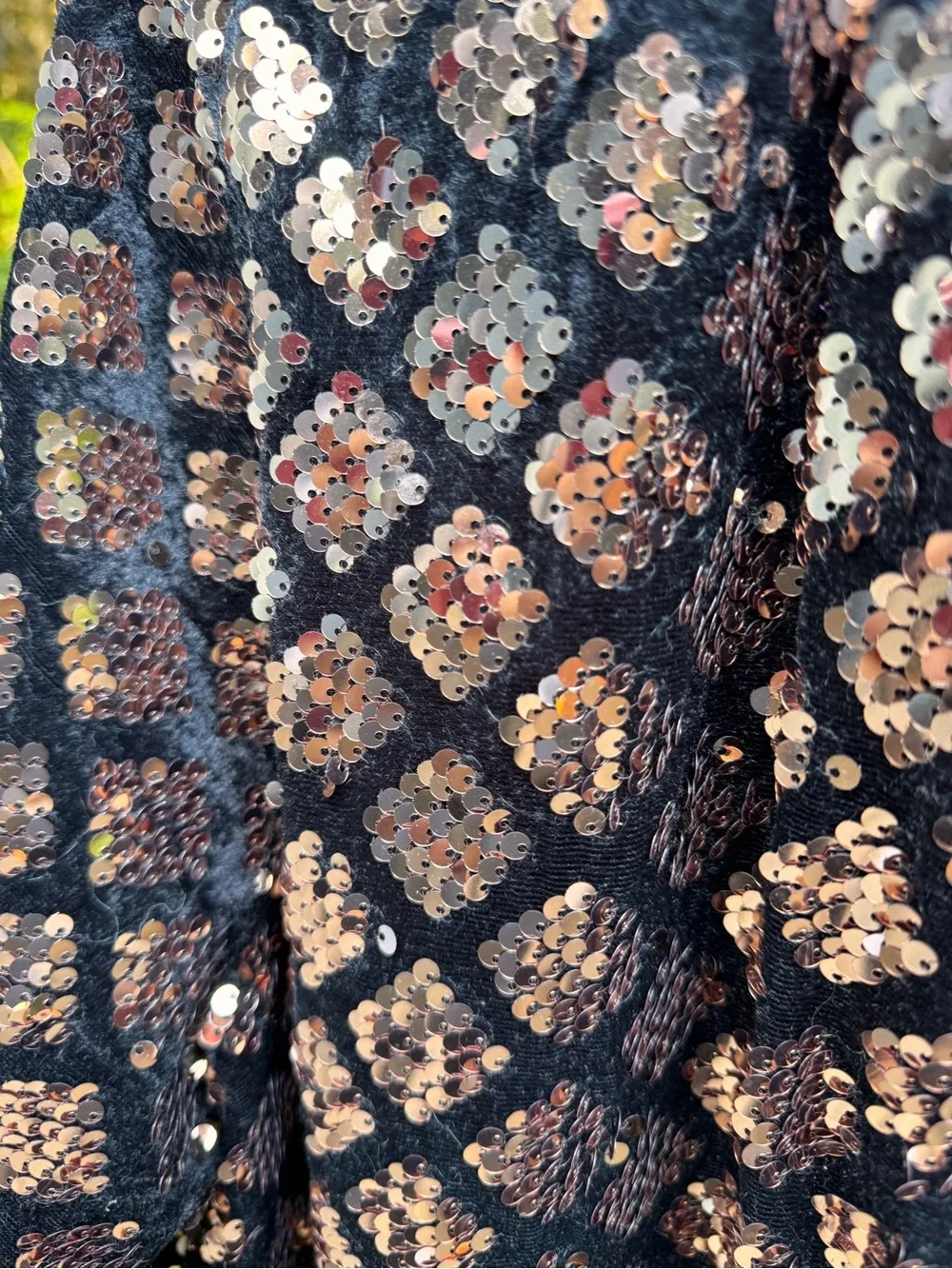 Embellished Black Bomber Jacket with Rose Gold Sequins - Picture 2 of 4